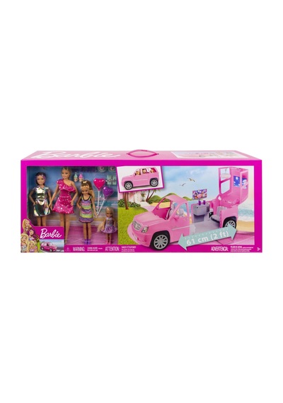 Barbie Oyun Seti, 4 Bebek, Limuzin Ve 10'dan Fazla Parti