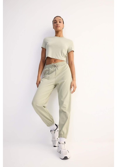 DeFactoFit Crop Bisiklet Yaka Basic Düz Sporcu Kısa Kollu Tişört D7295AX25SPKH513