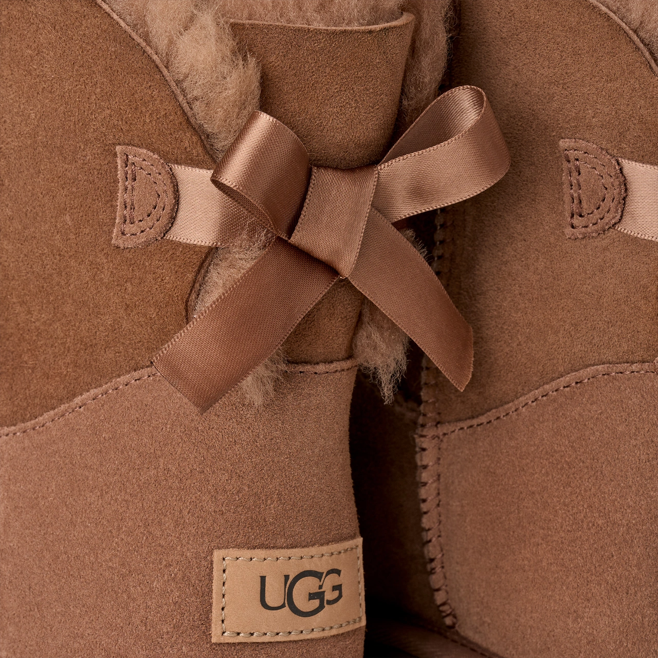 Ugg Mini Bailey Bow Kadın Kahverengi Bot 1016501 Kahverengi