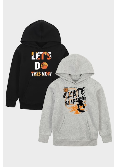 Panios Kids 2'li Let's Do-skate Boarding Baskılı Erkek Çocuk Kanguru Cepli Kapüşonlu Siyah-gri Sweatshirt Siyah - Gri Panios Kids 2'li Let's Do-skate Boarding Baskılı Erkek Çocuk Kanguru Cepli Kapüşonlu Siyah-gri Sweatshirt Siyah - Gri