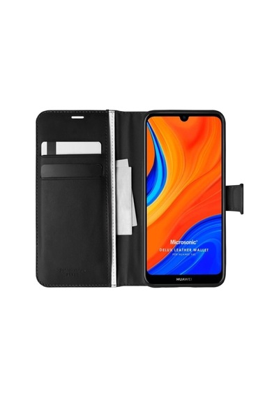 Huawei Y6s Kılıf Standlı Kapaklı Korumalı Siyah Siyah