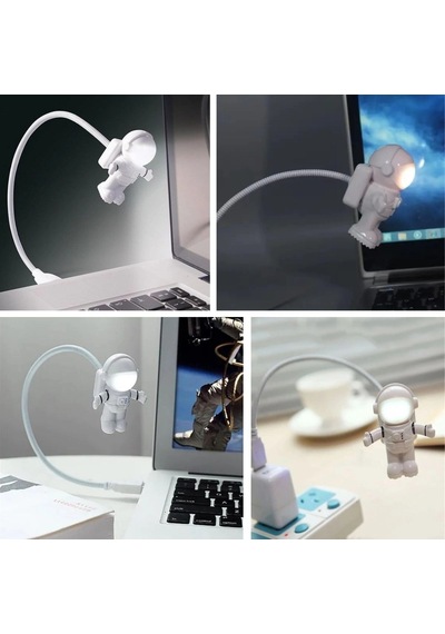 Usb Astronot Gece Lambası, Masa Lambası, Kitap Okuma Lambası Işığı Renkli