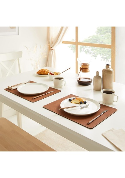 Ocean Home Textile 2'li Taba Renk Deri Amerikan Servis 40 X 30 Cm Genel