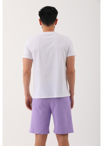 Penyebizden Erkek Regular Fit Normal Kesim %100 Pamuklu Şort-lila