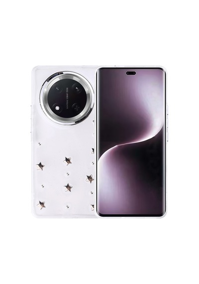 Kilifone - Honor Magic 7 Lite Uyumlu Kılıf Airbag Tasarımlı Simli Şeffaf Kutup Kapak - Yıldız - T37075
