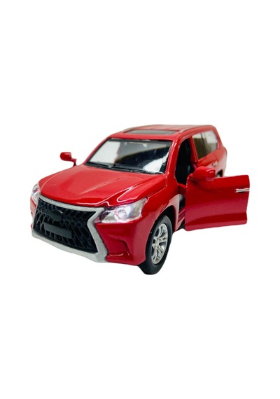 Sesli Işıklı Metal Çek Bırak Araba - Lexus LX Kırmızı - Fy6208-12D - Kırmızı