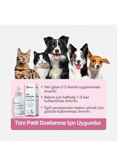 Dr. Nature's Eye Care Kedi Köpekler İçin Göz Bakım Solüsyonu 50 ML