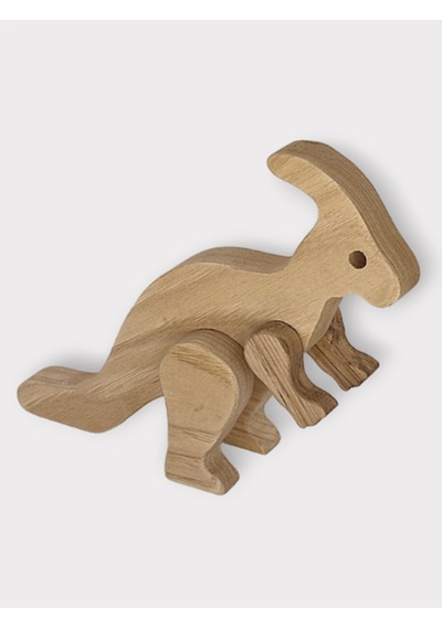 Cwwtoys Bumpy Boyasız Ahşap Dinozor Oyuncağı, Masif Kayın, 18 Ay+