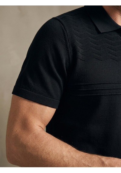 Maccali Erkek Siyah Triko Polo Yaka Tişört