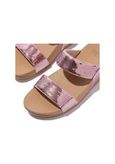 B50 Metallic Soft Blush Espadril / Keten Kadın Jf2 Fitflop Lulu Sequın Slıdes B50 Metallic Soft Blush Pembe