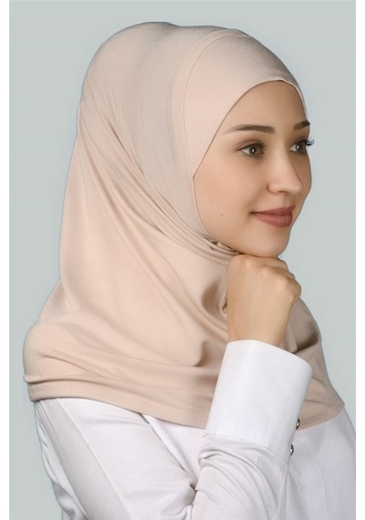 Altobeh Hazır Türban Pratik Eşarp Tesettür Hijab - Namaz Örtüsü - Bej