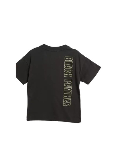 Lolliboomkids Yeni Sezon Siyah Renk Panter Karakter Baskılı Sırt Baskı Detaylı T-shirt Siyah
