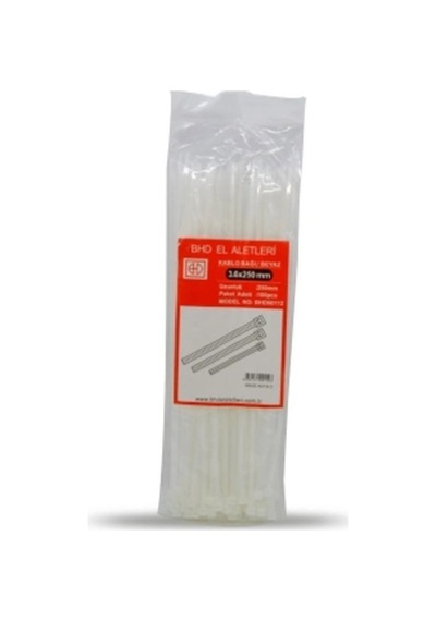Plastik Çırt Kelepçe 100 Parça Beyaz 3.6x250mm Bx40 2