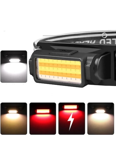 Watton Wt-650 Şarjlı Kafa Lambası 50 Cob Led 300 Lümen 5 Mod Aydınlatma