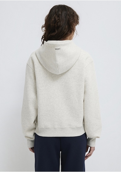 Mavi - Mavi Logo Nakış Detaylı Kapüşonlu Bej Sweatshirt 1s10532-85576 Bej