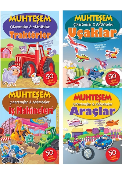 Muhteşem Çıkartmalar Araçlar 4 Kitap