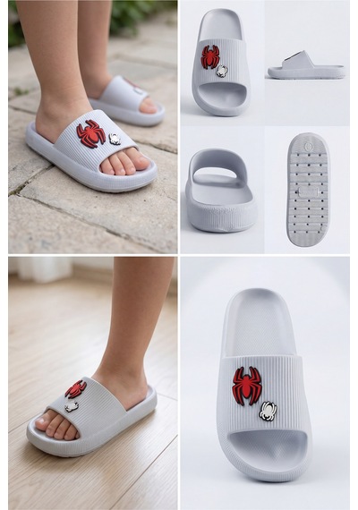 Hero-clog Macera Serisi - Gri Maske Figürlü Erkek Çocuk - Bebek Terlik : Ultra Hafif, Anatomik İ...