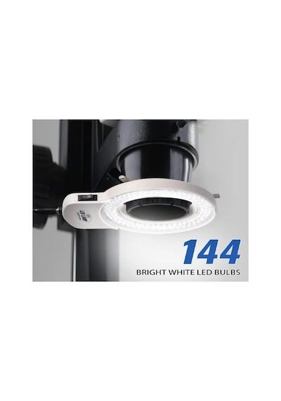 144 Led Stereo Mikroskop Halka Işık - Dimmerli Parlaklık Ayarlı Ring Light Aydınlatma Beyaz