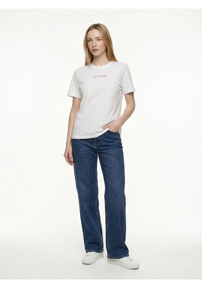LOFT Regular Fit Kadın Tshirt K.kol Lf2042208 Q1.v1 Beyaz LOFT Regular Fit Kadın Tshirt K.kol Lf2042208 Q1.v1 Beyaz