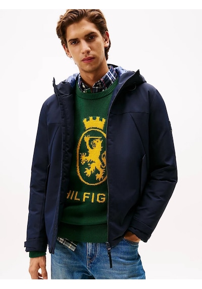 Tommy Hilfiger Mw0mw41363 Tech Hooded Short Padded Erkek Ceket Mavi
