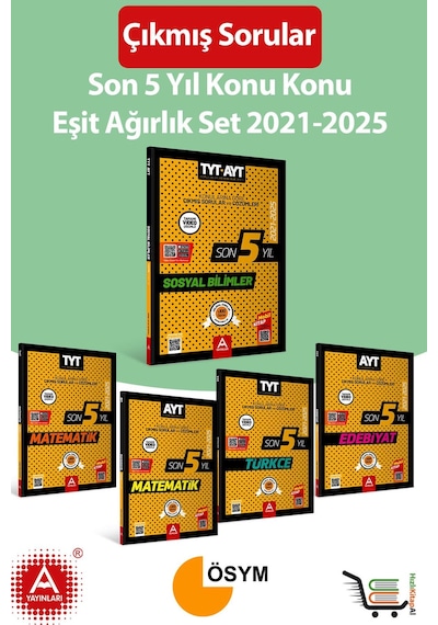 Son 5 Yıl Ayt-tyt Eşit Ağırlık Konu Konu Çıkmış Sorular Seti 2021-2025 Yıllarını Kapsamakta Toplam 5 Eser
