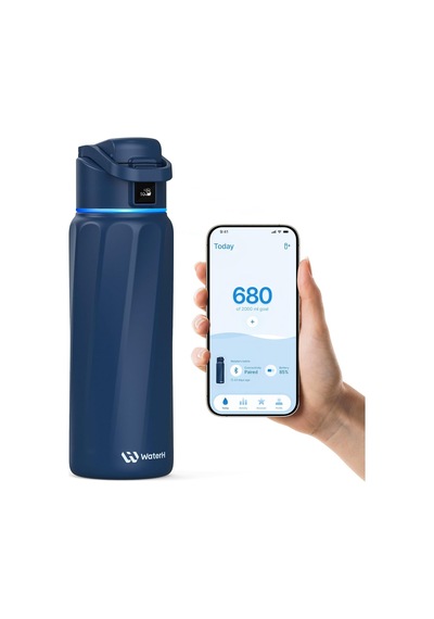 Boost Yalıtımlı Paslanmaz Çelik Akıllı Su Şişesi, 32 Oz Bluetooth Akıllı İzleyici Ve İçki Hatırlatma Mavi