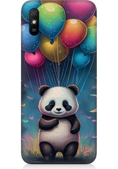 Xiaomi Redmi 9a Uyumlu Renkli Balonlar Ve Panda Desenli Silikon Kılıf