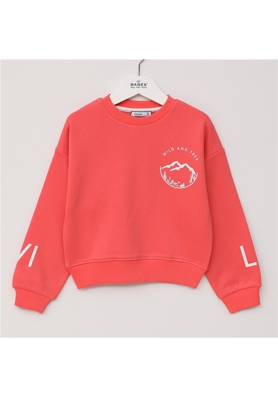 Wanex Kız Çocuk Uzun Kol Kalın Sweat - 32355 Pembe