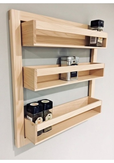 60x60 Cm Ahşap Duvar Saksılık - 10 Cm Raf Derinliği - 3 Katlı Dekoratif Çiçeklik Ve Mutfak Rafı Bej