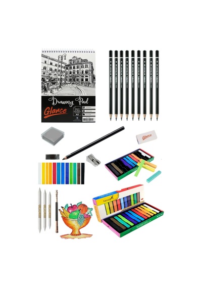 Eskiz Defteri A5 120 Gr 50 Yp Lyra Dereceli Kalem Karakalem Derwent Academy Soft Pastel 12 Renk