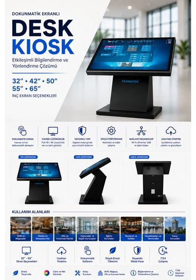 Touchscreen Desk Kiosk - 65"