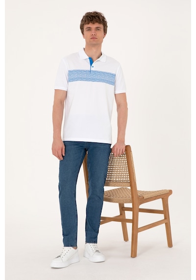 U.S. Polo Assn. Erkek Regular Fit Polo Yaka Beyaz Tişört 50306812-VR036