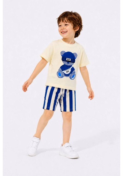Moda Erkek Çocuk Şortlu Takım Açik Mavi