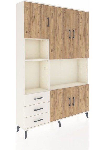 Arges Dolap 9 Raflı 3 Çekmeceli 5 Kapaklı 132x30x195 Aytaşı-ç... Aytaşı