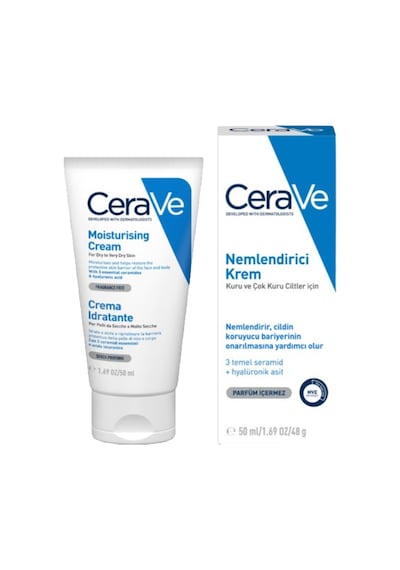 Cerave Kuru ve Çok Kuru Ciltler için Nemlendirici Bakım Kremi 50 ML