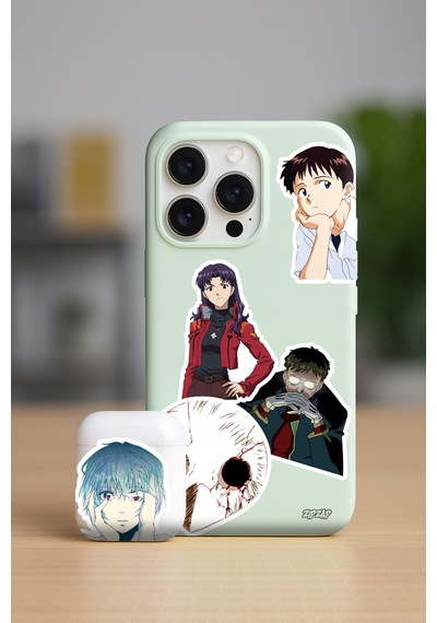 Neon Genesis Evangelion Shinseiki Evangelion Anime Yapışkanlı Folyo Sticker Paketi 20 Adet Çok Renkli