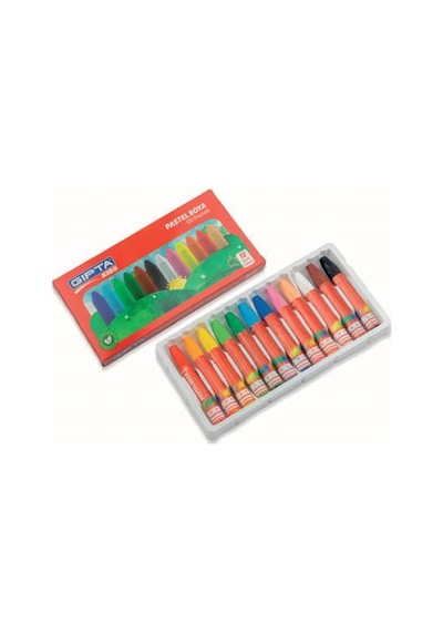 Gıpta Pastel Boya 12 Renk Köşeli K3601 Çok Renkli