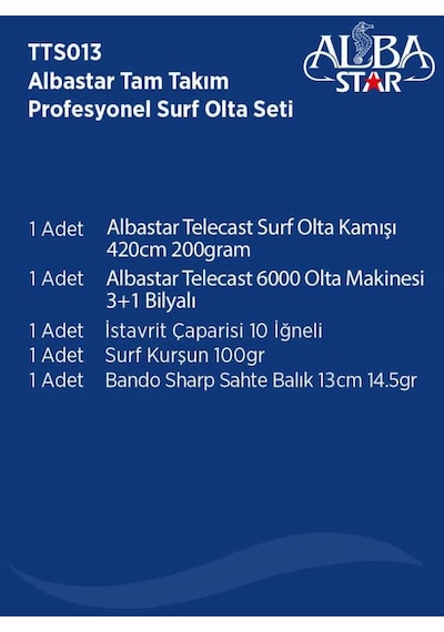 Albastar Tam Takım Profesyonel Surf Olta Seti Tts013 420Cm-Standart