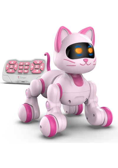 Uzaktan Kumandalı Şarjlı Akıllı Kedi - Interaktif, Eğitici Işıklı Müzikli Ve Dansçı Robot Oyuncak Pembe