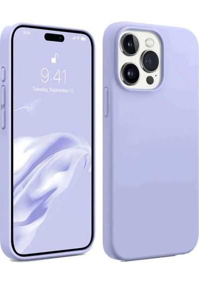 Apple Uyumlu iPhone 15 Pro Kılıf First Silikon Lila/