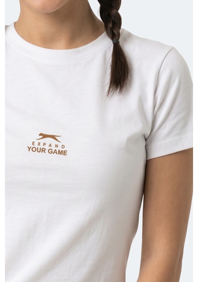 Slazenger Kosta Kadın Baskılı Ekru Tişört