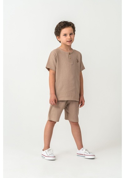 U.s. Polo Assn. Erkek Çocuk Kahverengi Bermuda Takım 5274-49843 Kahverengi