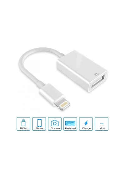 Apr14 Apple iPhone Uyumlu  Otg - Beyaz