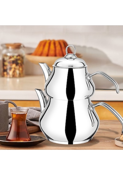 Yunusoğlu Home Büyük Boy Çelik Çaydanlık Aile Boy 304 1. Kalite Inox