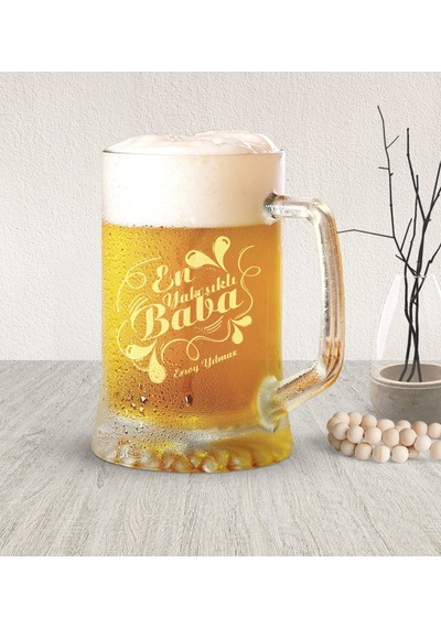 Babalar Gününe Özel En Yakışıklı Baba Bira Bardağı - 1