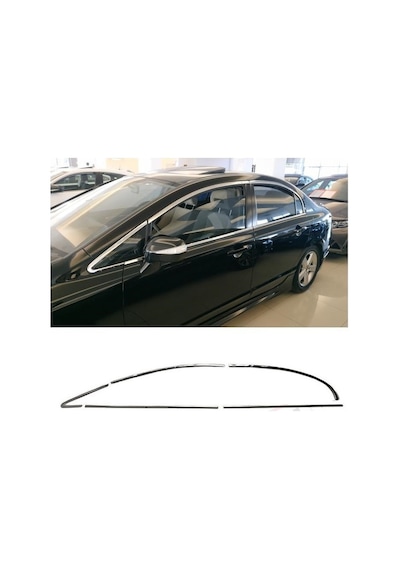 Honda Civic Fd6 Cam Çerçevesi Kenar Çıtası Krom Tamtur 2006 201