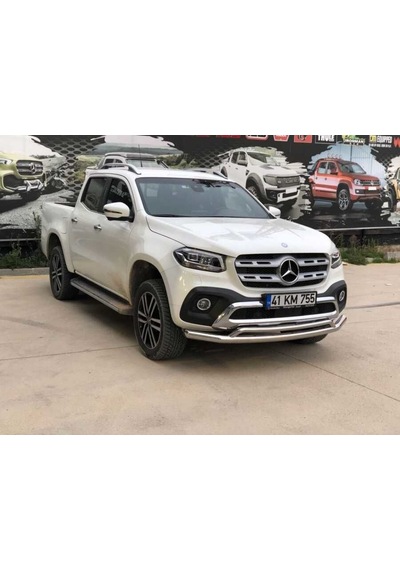 Mercedes X-class Off Road Tampon Koruma Demiri Krom Çiftli Bıyık 2017+ Pst17