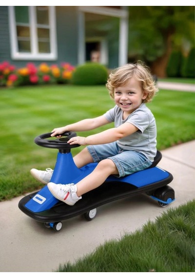 Müzikli Ve Işıklı Tekerlekli 1 Fonksiyonlu Pedalsız Eğitici Bin-git Oyuncak Karınca Kaykay Mavi