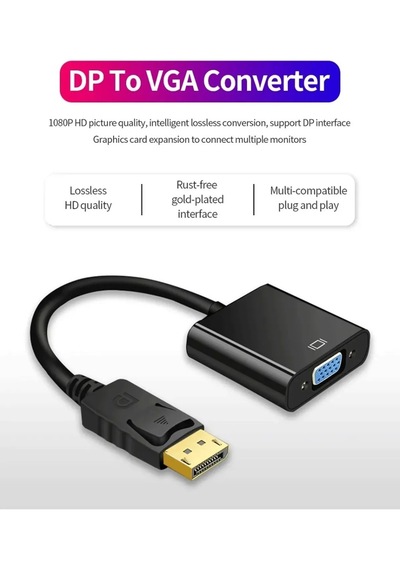 Displayport Dp Vga Adaptör Kablosu Erkek Dp Erkek Vga Dönüştürücü
