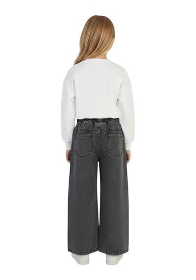 Erdem Kıds Kız Çocuk Bayramlık Günlük - Casual Geniş-bol Paça Palazzo Kot Pantolon-sweatshirt İkili Takım Beyaz - Siyah Beyaz - Siyah Erdem Kıds Kız Çocuk Bayramlık Günlük - Casual Geniş-bol Paça Palazzo Kot Pantolon-sweatshirt İkili Takım Beyaz - Siyah Beyaz - Siyah